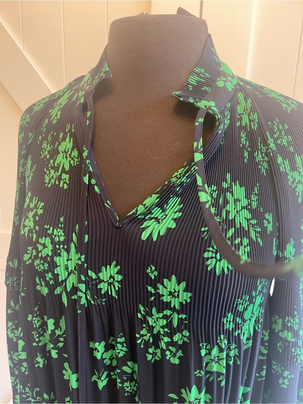 Ralph Lauren Navy Tunic with Bright Green Floral Print